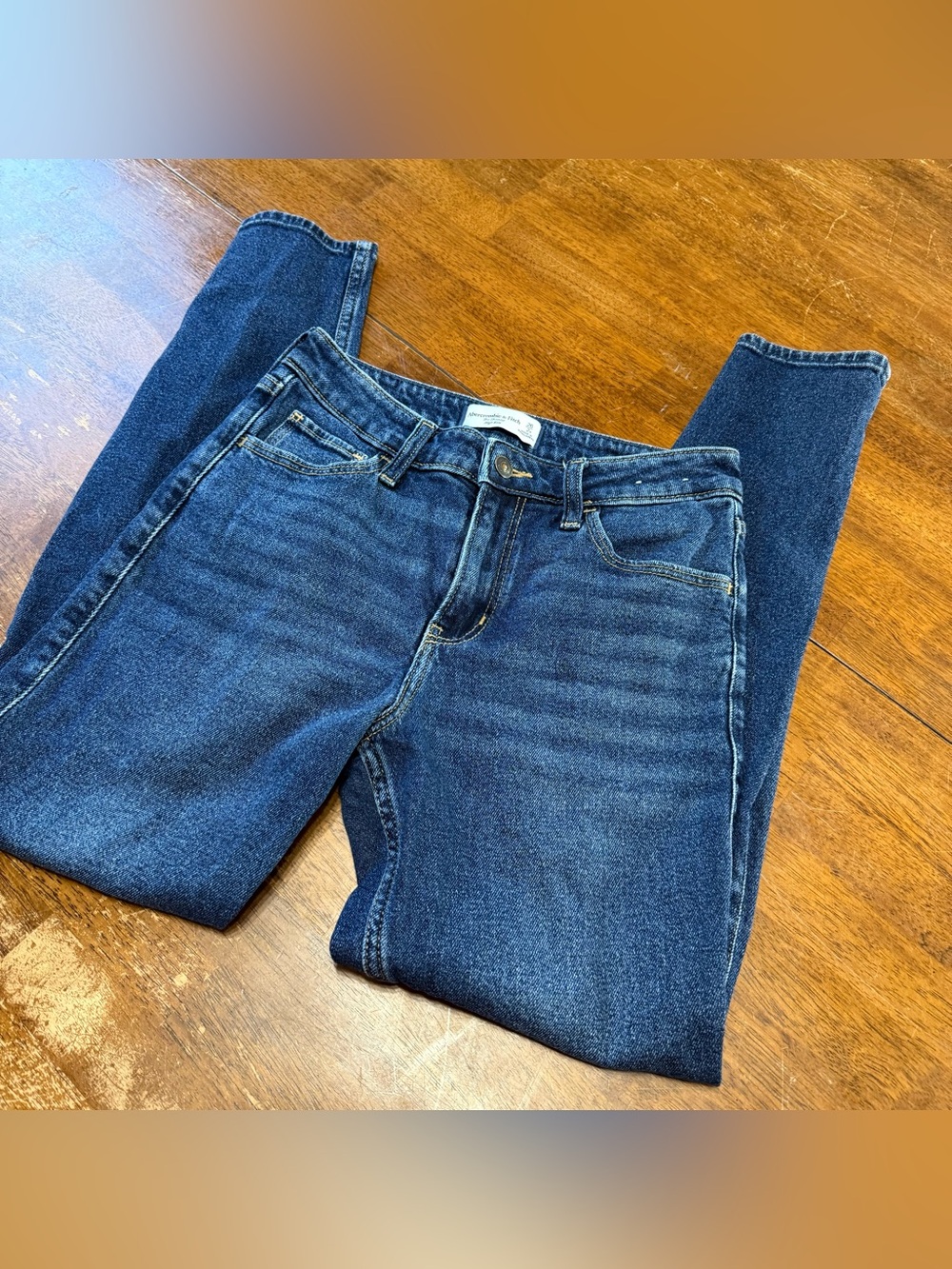 Abercrombie & Fitch Dark Blue Cropped Skinny Jeans